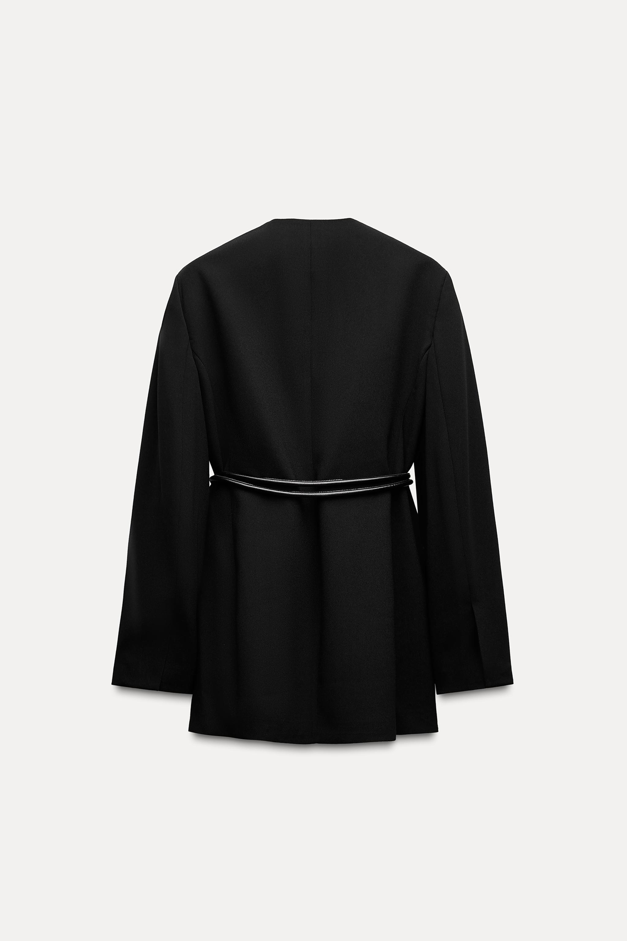 BELTED BLAZER ZW COLLECTION Black ZARA Canada