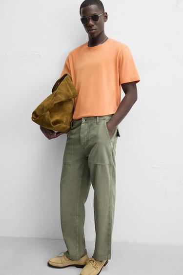 REGULAR FIT SOFT T-SHIRT - Orange by Zara - Image 5