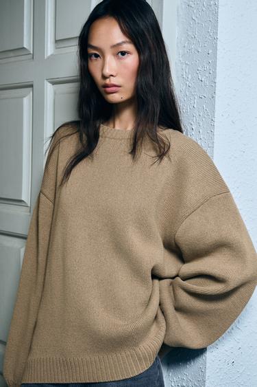 Zara 加大碼針織衫 - 淺米色