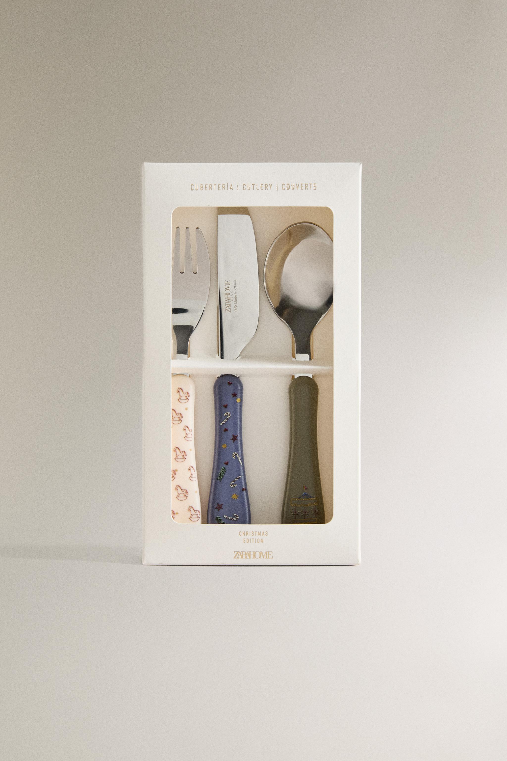 CHILDREN'S CHRISTMAS FLATWARE SET