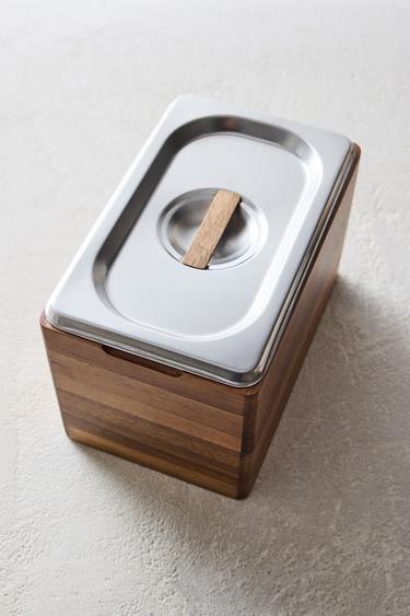 STEEL WOODEN ICE CREAM CONTAINER - Brown by Zara