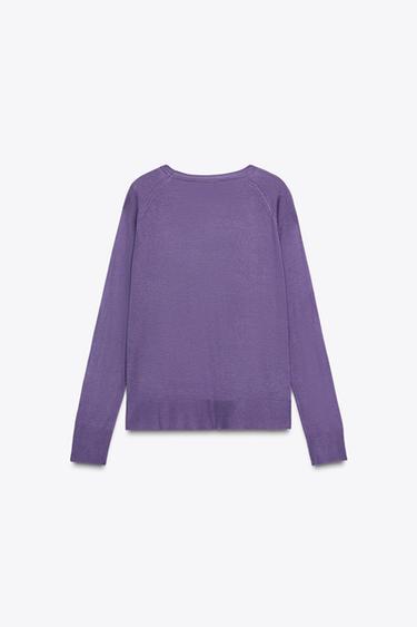 JERSEY PUNTO FINO - Morado empolvado de Zara