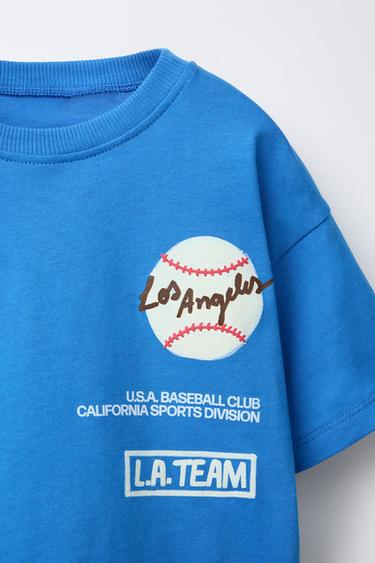 T-SHIRT IMPRIMÉ BASEBALL - Bleu de Zara - Image 2