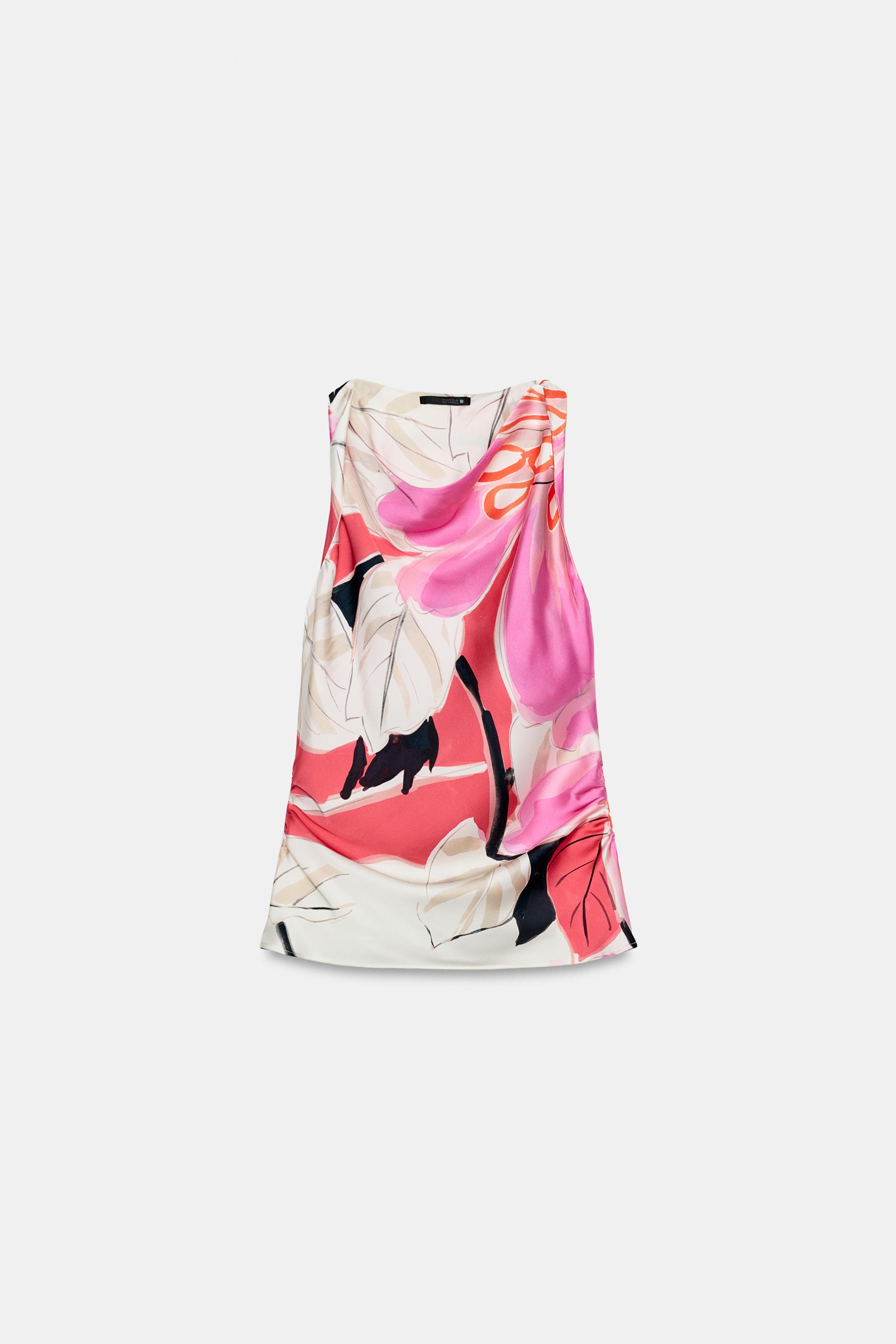 PRINTED SATIN EFFECT TOP