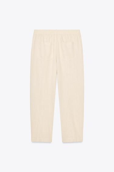LINEN BLEND BALLOON TROUSERS - Sand by Zara - Image 6