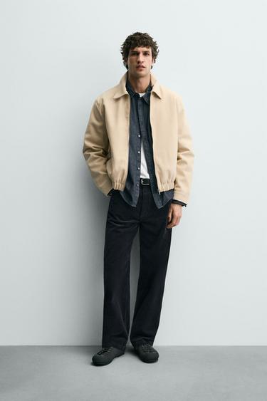 FAUX SUEDE QUILTED JACKET - Light sand by Zara