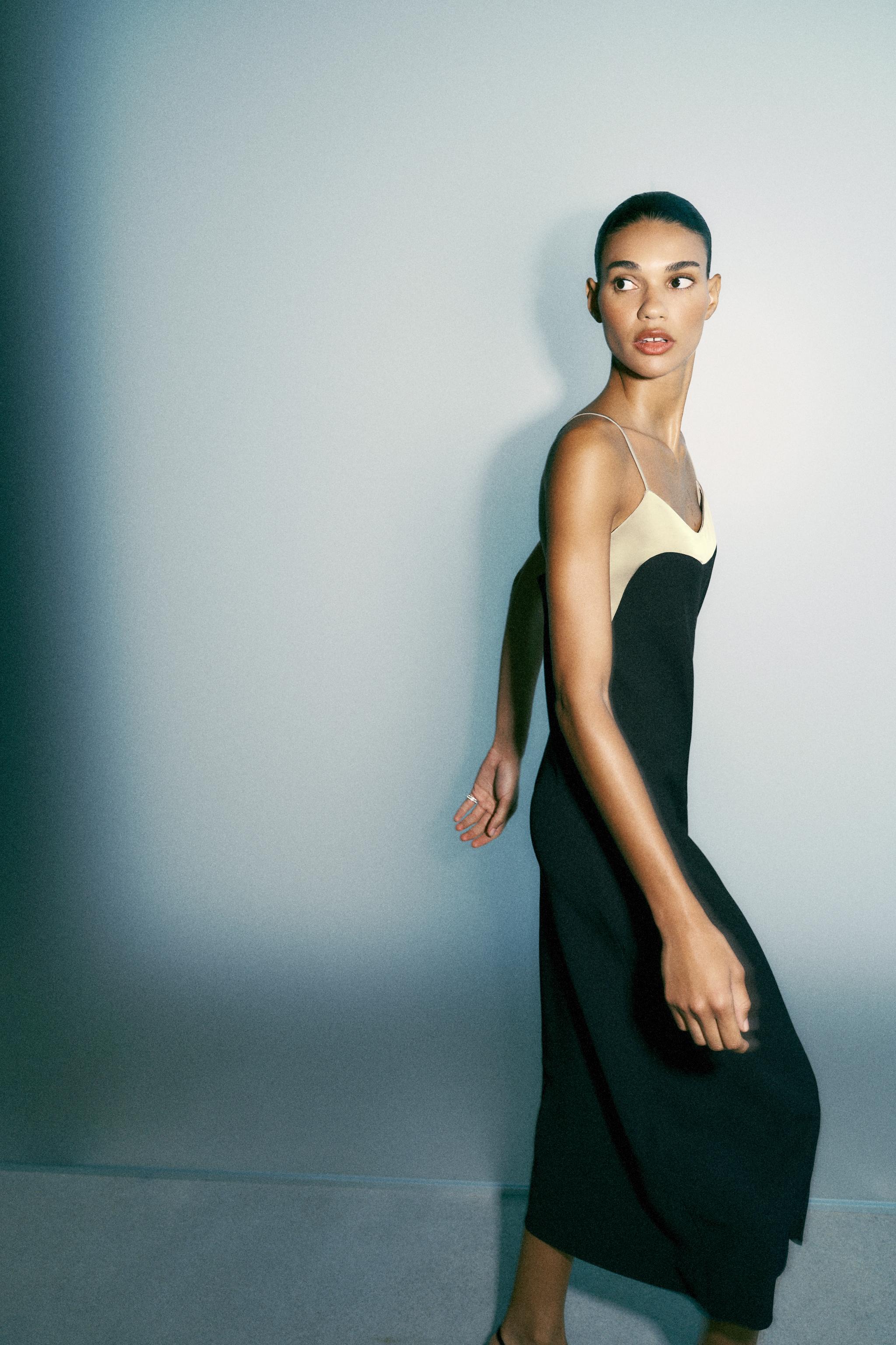 CONTRAST CAMISOLE DRESS