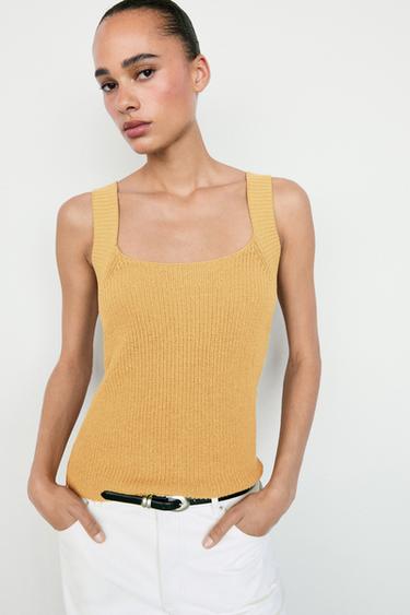 Zara Ribbed knit tank top - Mustard