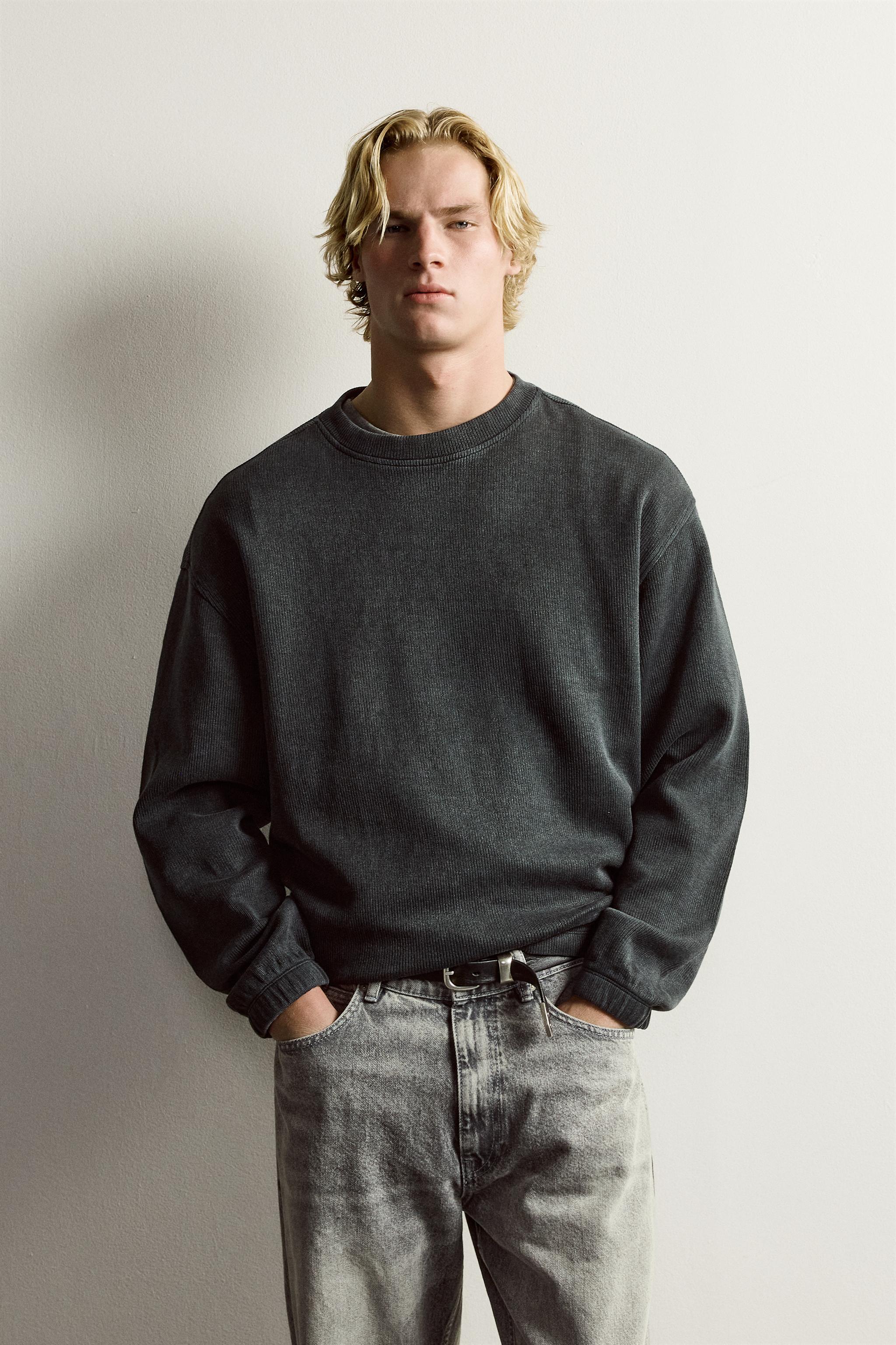 RELAXED FIT RIBBED SWEATSHIRT