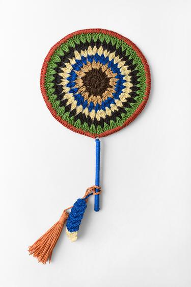 Zara BRAIDED TASSEL FAN - Bluish