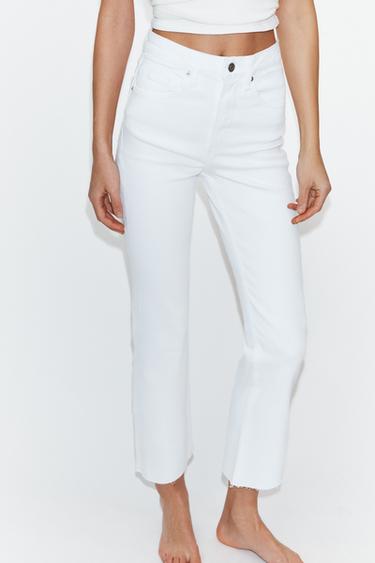 TRF CROPPED FLARE HIGH-WAIST JEANS - White by Zara - Image 1