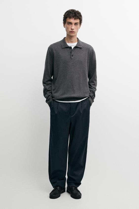 Zara 100% cotton darted pants - Ink blue - Image 0