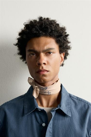 GEOMETRIC PRINT BANDANA — taupe brown 2