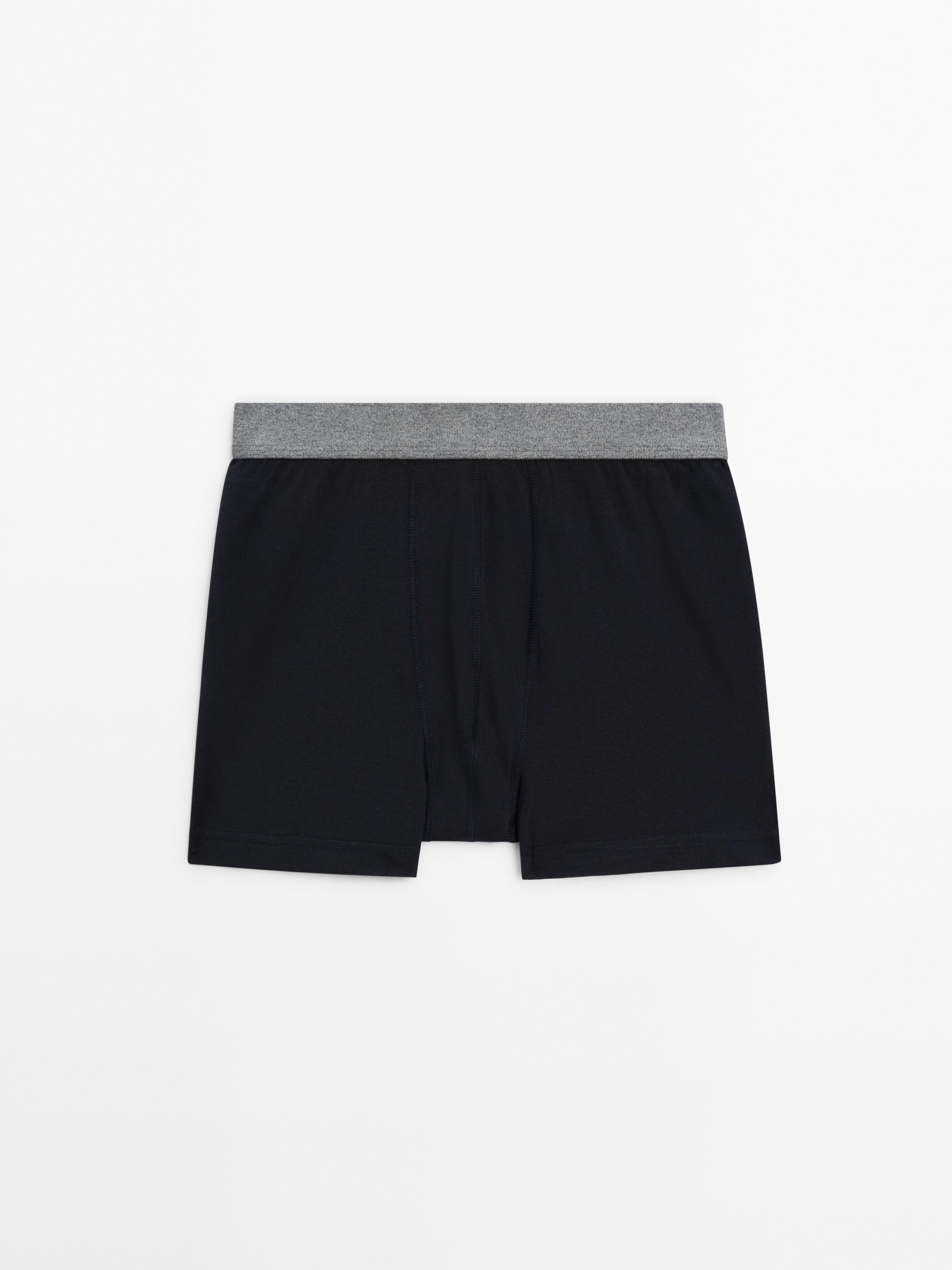 Boxers with a grey waistband - Blue