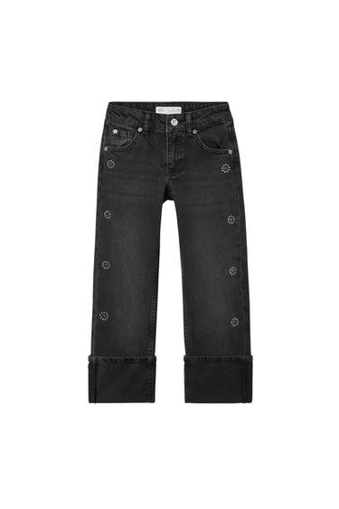 TURN UP JEANS WITH APPLIQUÉS
