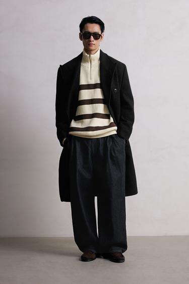 WOOL COAT BOUCLÉ TEXTURE - Black by Zara