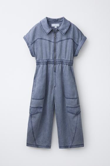 FLOWING CARGO JUMPSUIT - Mid-blue by Zara