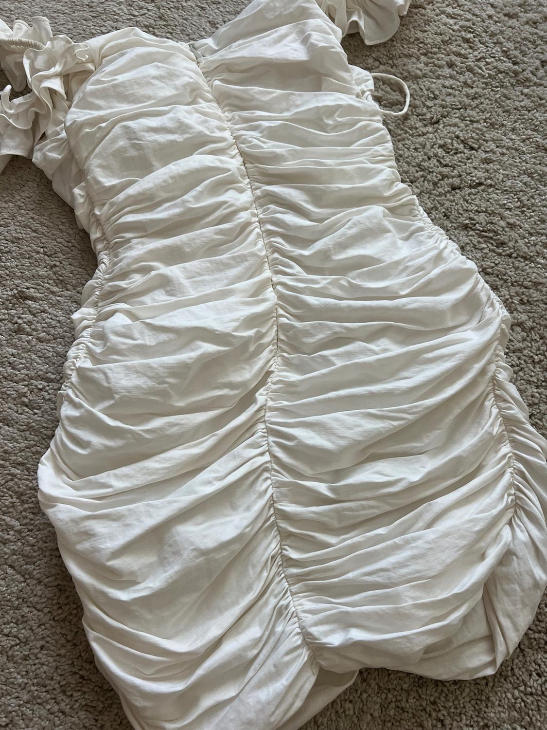 LINEN BLEND DRAPED DRESS - Image 6