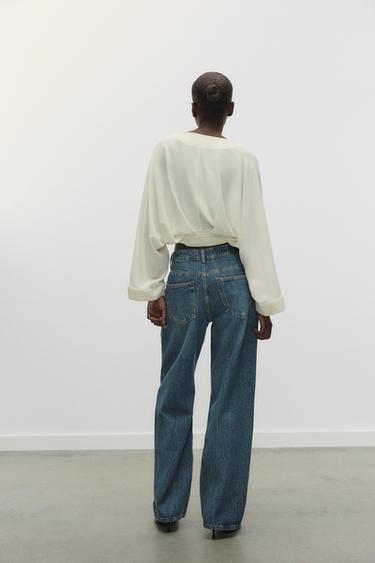 CROPPED CINCHED TOP - Ecru by Zara - Image 3
