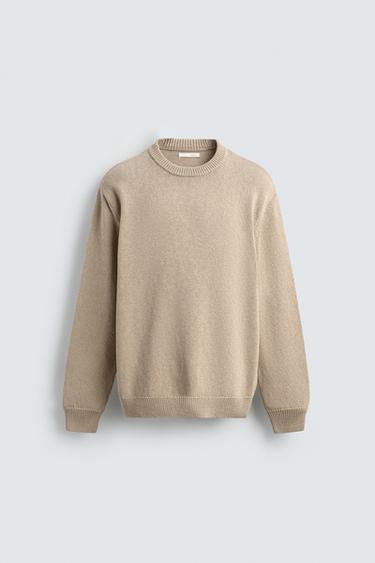 TEXTURED COTTON JUMPER - camel by Zara