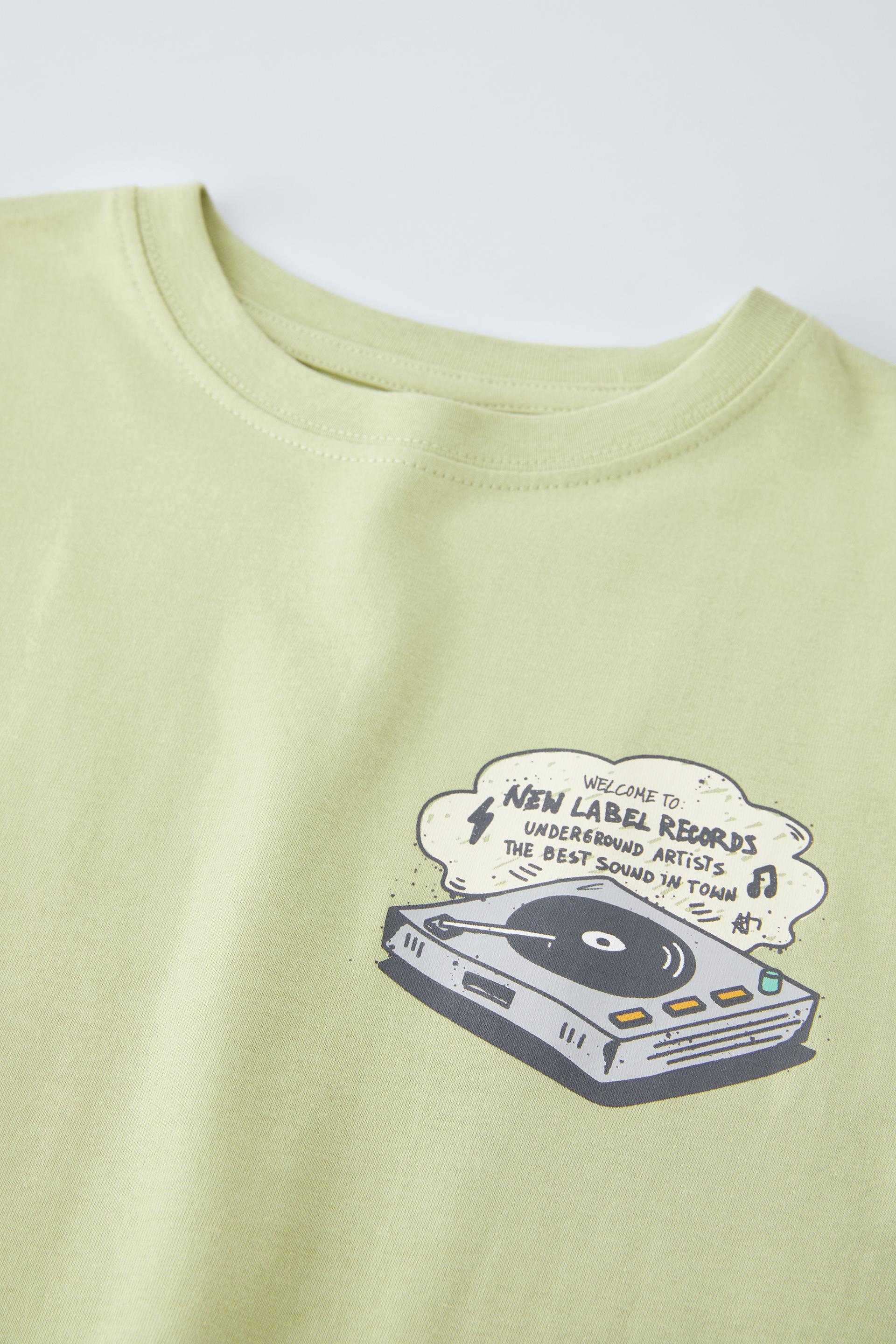 T-SHIRT WITH LABEL PRINT - Yellow