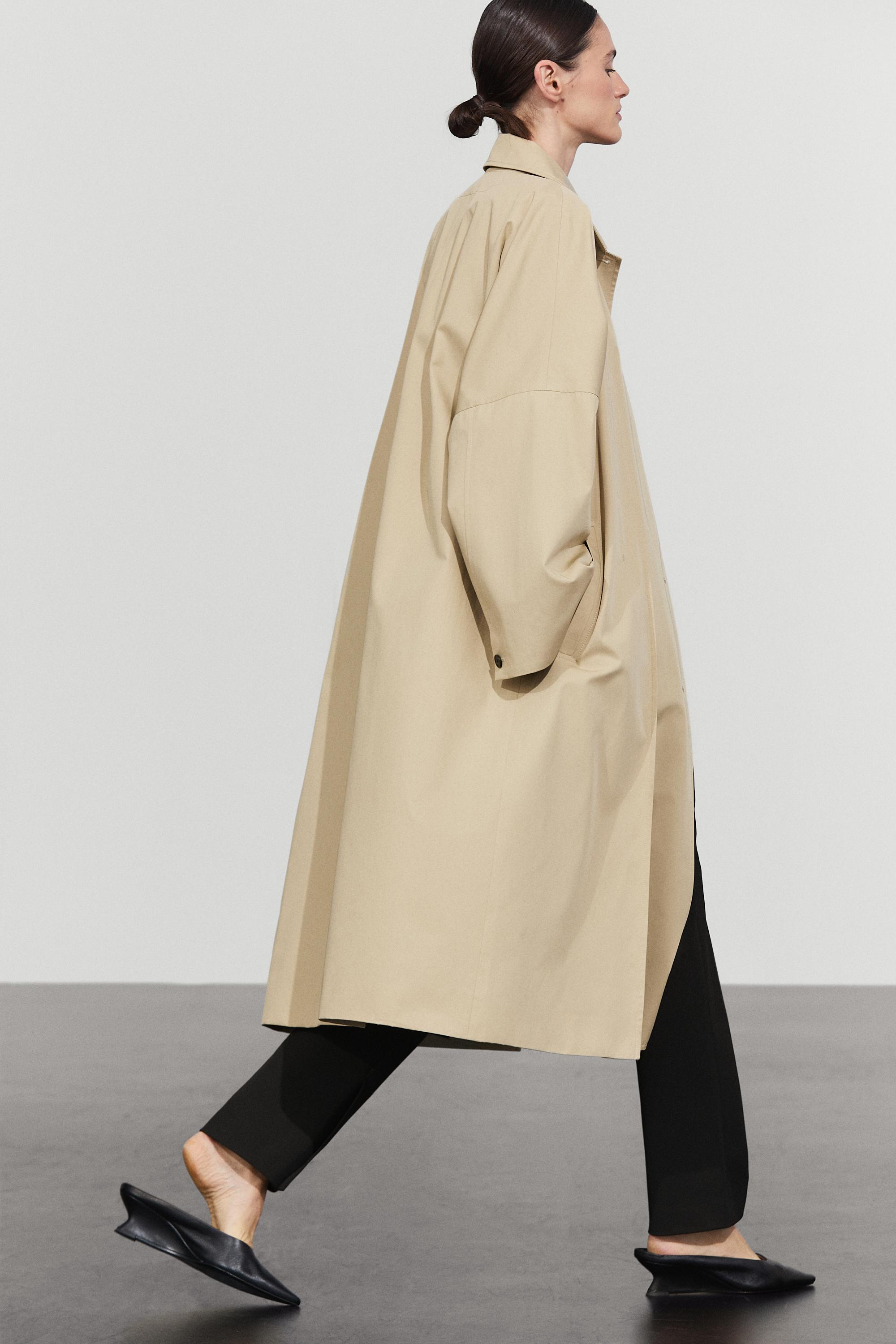 Trench en coton mélangé avec détail split