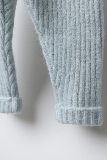 LEGGING EN MAILLE CÔTELÉE - Bleu d'eau de Zara - Image 3
