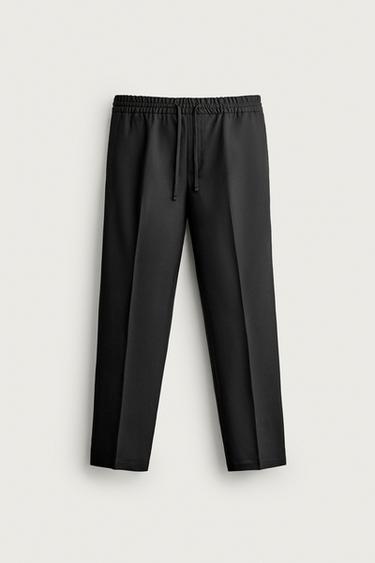 COMFORT JOGGER WAIST TROUSERS - Black by Zara