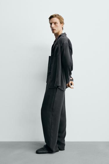 RELAXED FIT FLOWING TROUSERS - Black by Zara