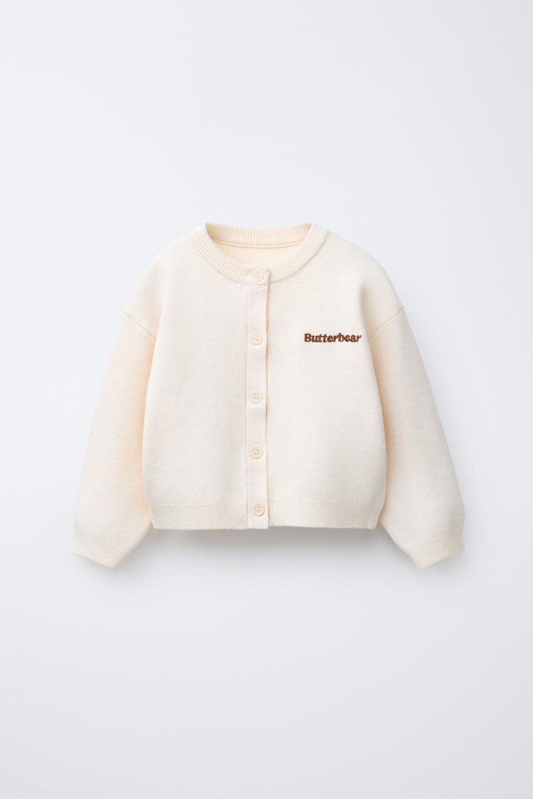 BUTTERBEAR © 刺繍ニットカーディガン - エクリュ | ZARA Japan / 日本