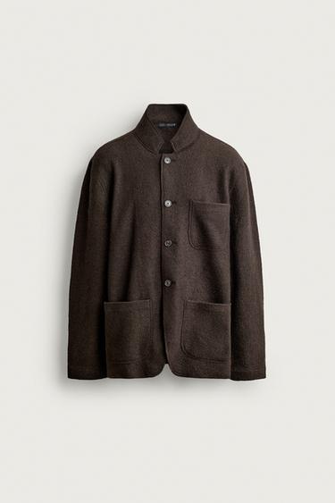 ШЕРСТЯНОЙ БЛЕЙЗЕР СВОБОДНОГО КРОЯ — ТЕМНО-КОРИЧНЕВЫЙ от Zara