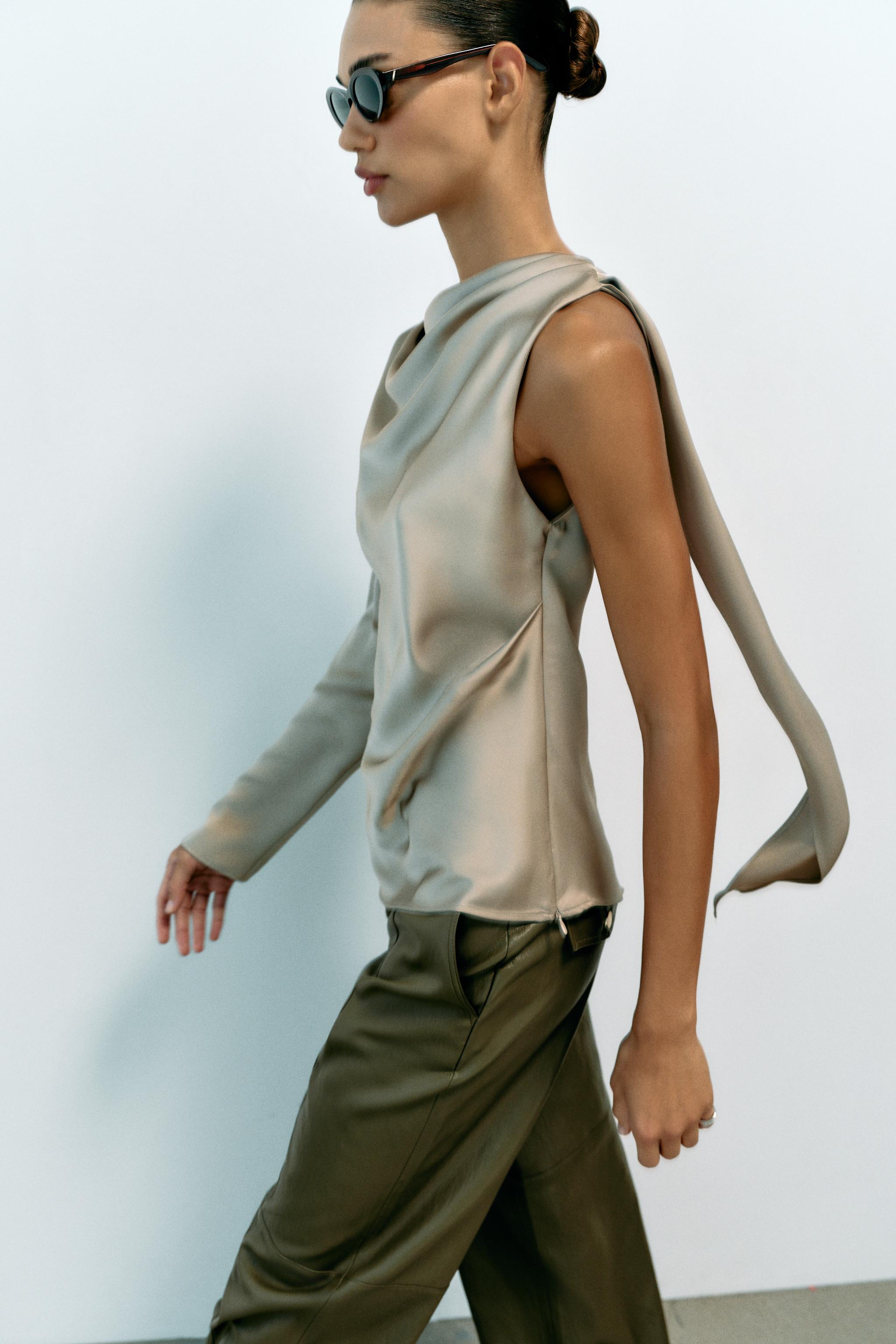 ASYMMETRIC SATIN BLOUSE
