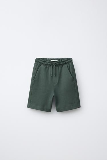 COMFORT PLUSH BERMUDA SHORTS - Grey green by Zara