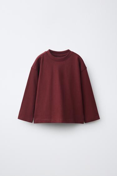 PLAIN T-SHIRT - Burgundy by Zara