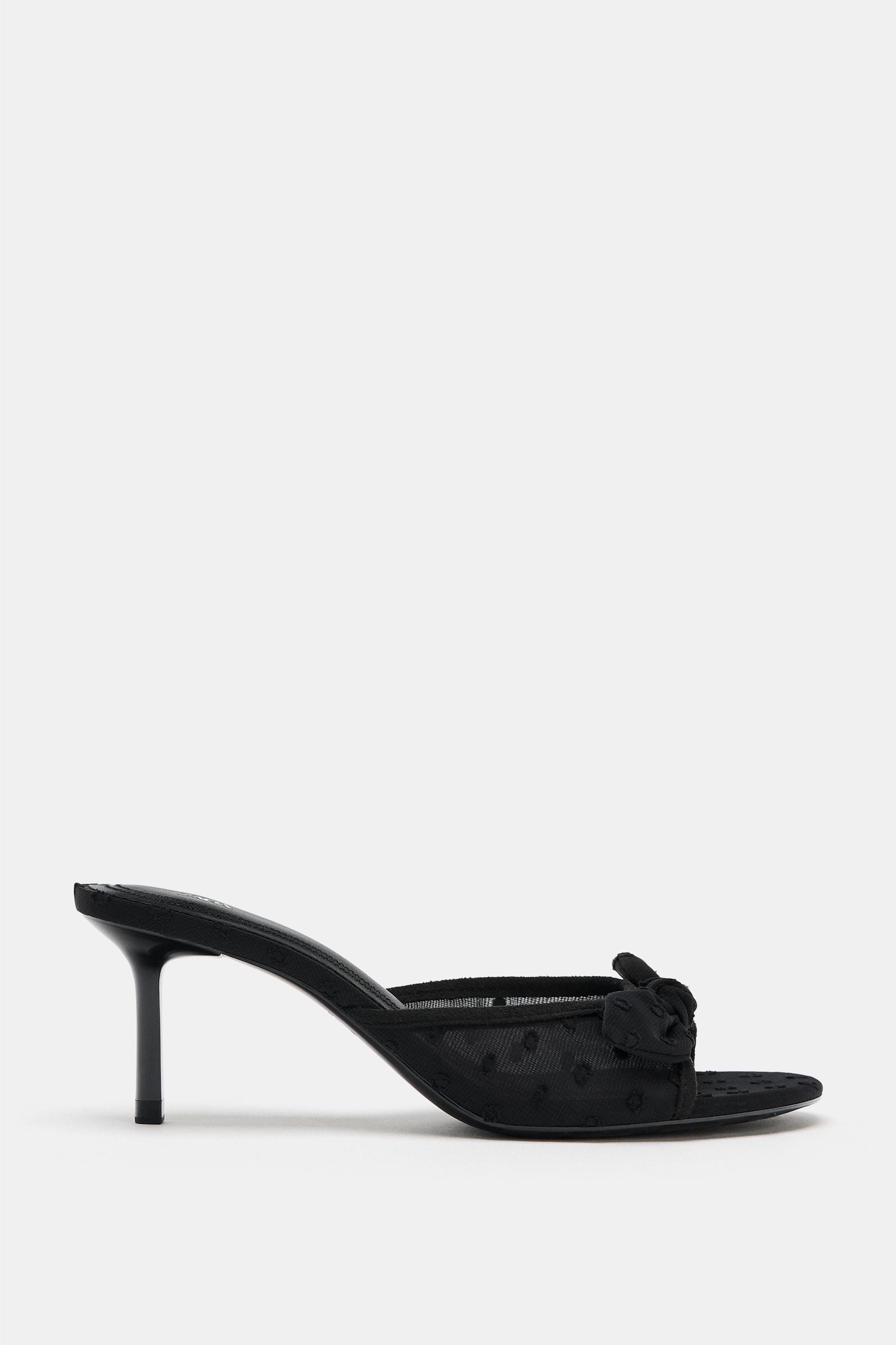 Женские сандалии Zara MESH HEELED SANDALS — фото 4