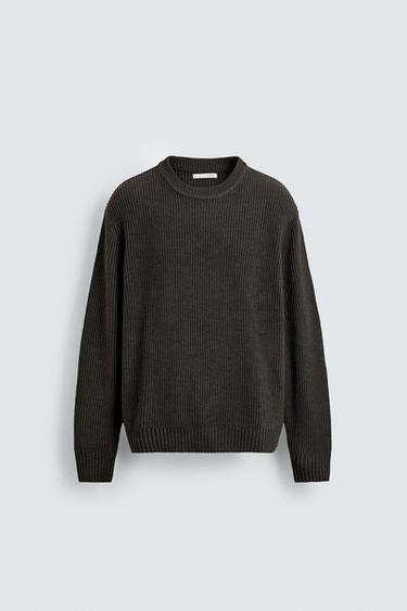 REGULAR FIT JUMPER - Brown marl by Zara