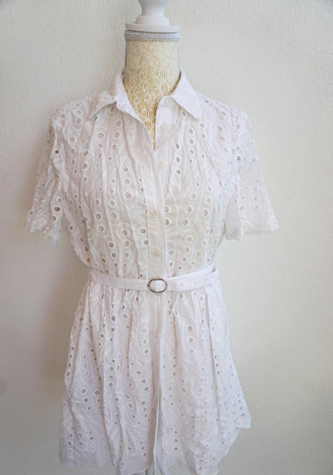 ZW COLLECTION SHORT DRESS WITH CUTWORK EMBROIDERY - Image 3