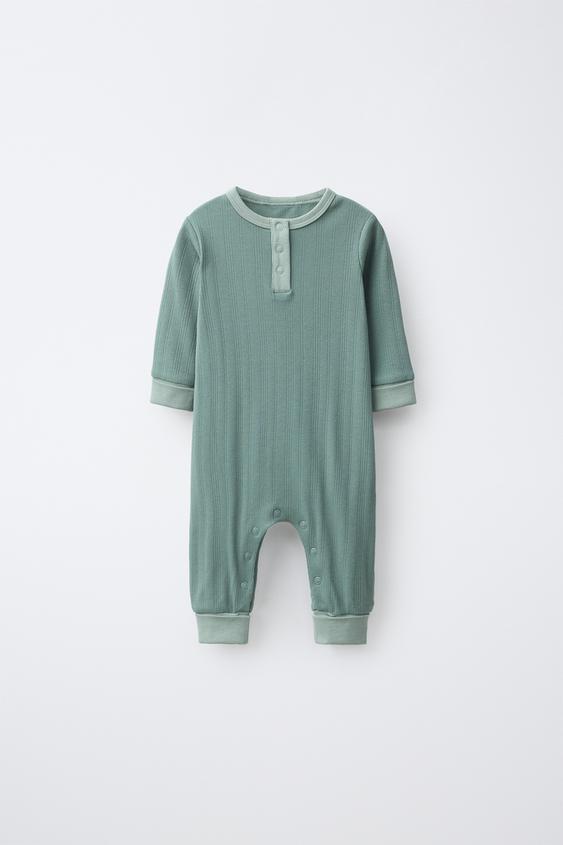 PLAIN SLEEPSUIT - Green by Zara - Image 0