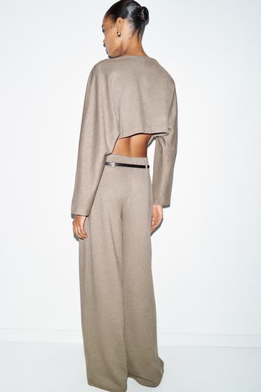 PANTALON PALAZZO AVEC CEINTURE - Beige de Zara - Image 5