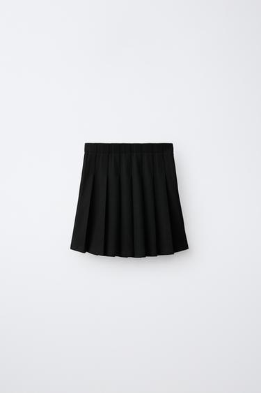 SOLID PLEATED SKIRT — Black 2