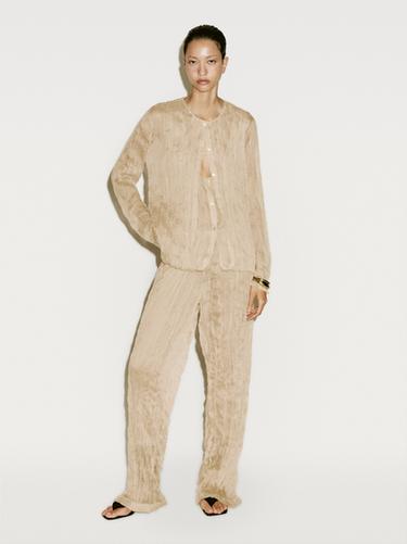 Pantalon fluide plissé - Limited Edition - Gaufrette de Zara - Image 0