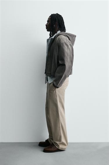 VESTE DÉLAVÉE À CAPUCHE - Gris de Zara - Image 3