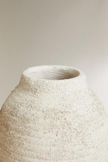 ROUGH-EFFECT CERAMIC VASE - Grey by Zara - Image 2