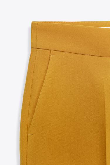 HIGH-WAIST SLIM TROUSERS - Mustard by Zara - Image 8