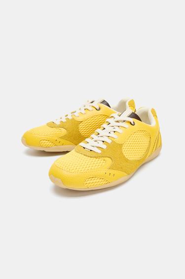CONTRAST RUNNING TRAINERS - Yellow by Zara - Image 4