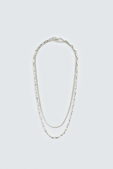 LOT DE 2 COLLIERS EN MATIÈRES VARIÉES - Argent de Zara - Image 0