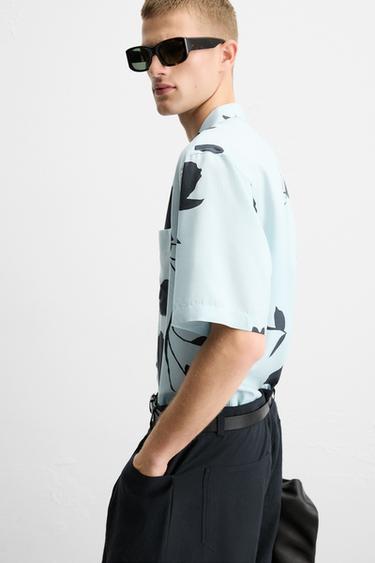 FLORAL PRINT SHIRT - Sky blue by Zara - Image 5