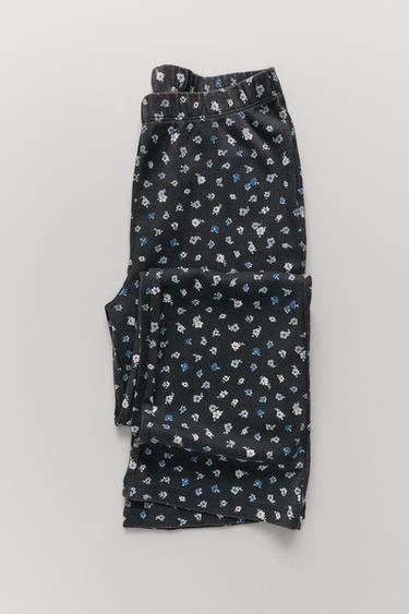 AGES 6-14 / TEXT AND FLORAL PYJAMAS - Anthracite grey by Zara