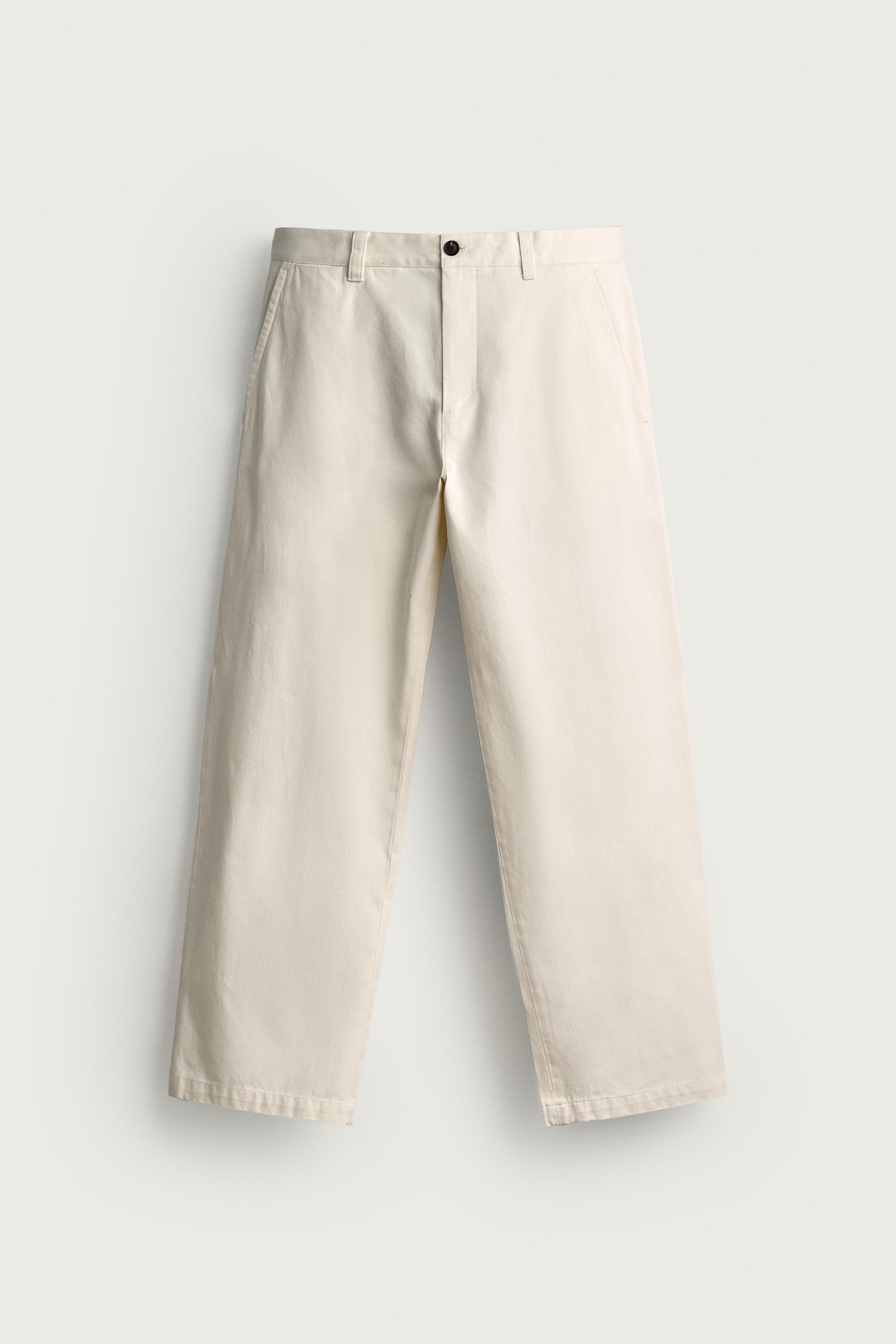 AARON LEVINE X ZARA REGULAR FIT CHINO PANTS — Ecru