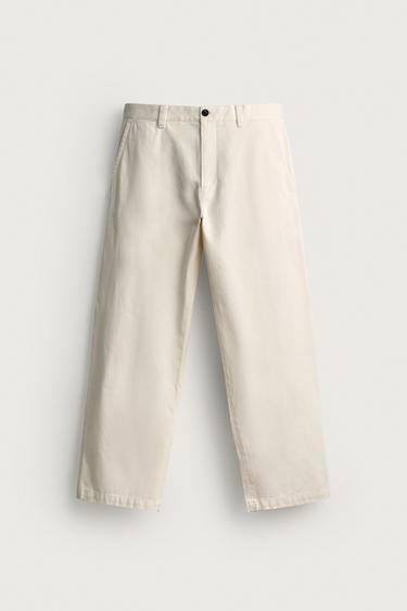 AARON LEVINE X ZARA REGULAR FIT CHINO PANTS — Ecru 1